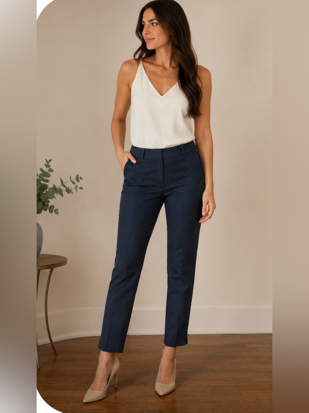Raoul Dark Wash Cotton Stretch Straight Leg Pants Size 2 Career Office Trousers
